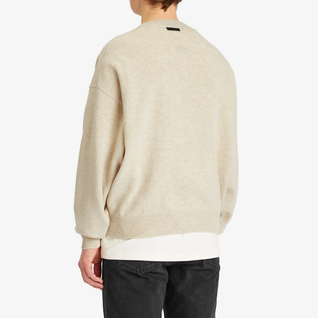 Fear of God Men's Henley Fine Knit Heather Beige